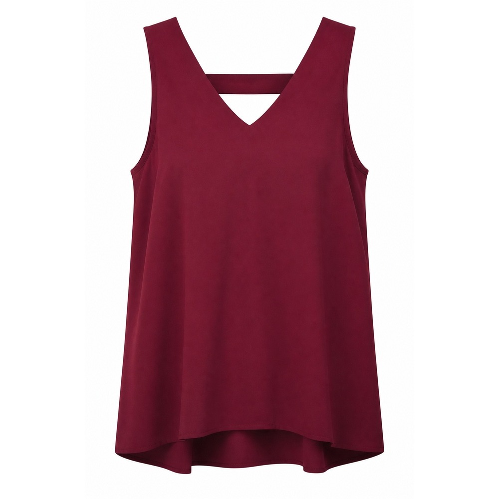 Maurices XL Burgundy Sleeveless Lightweight V Neck Blouse